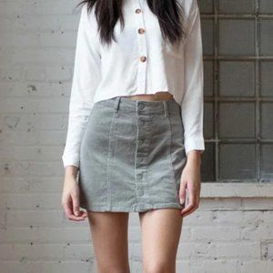 NEW Corduroy Velvet Snap Front Mini Skirt